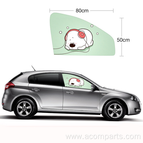 Car side window cartoon printed magnetic car curtain